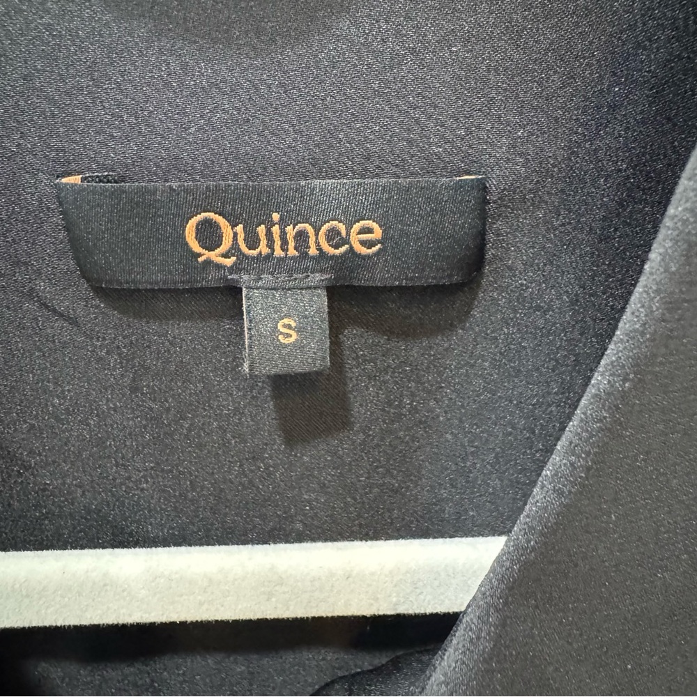 Quince black stretch washable silk shirtdress size small- NWOT - Picture 12 of 16